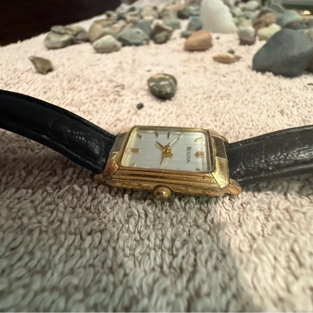 Bulova Gold-Tone Watch with Black Strap - Picture 2 of 7
